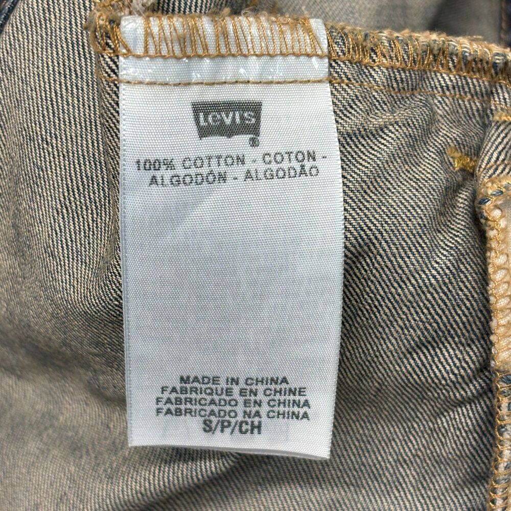 Levi's Men Sleeveless Trucker Denim Jean Vest Jacket Size Small C055 -22 - Picture 6 of 13